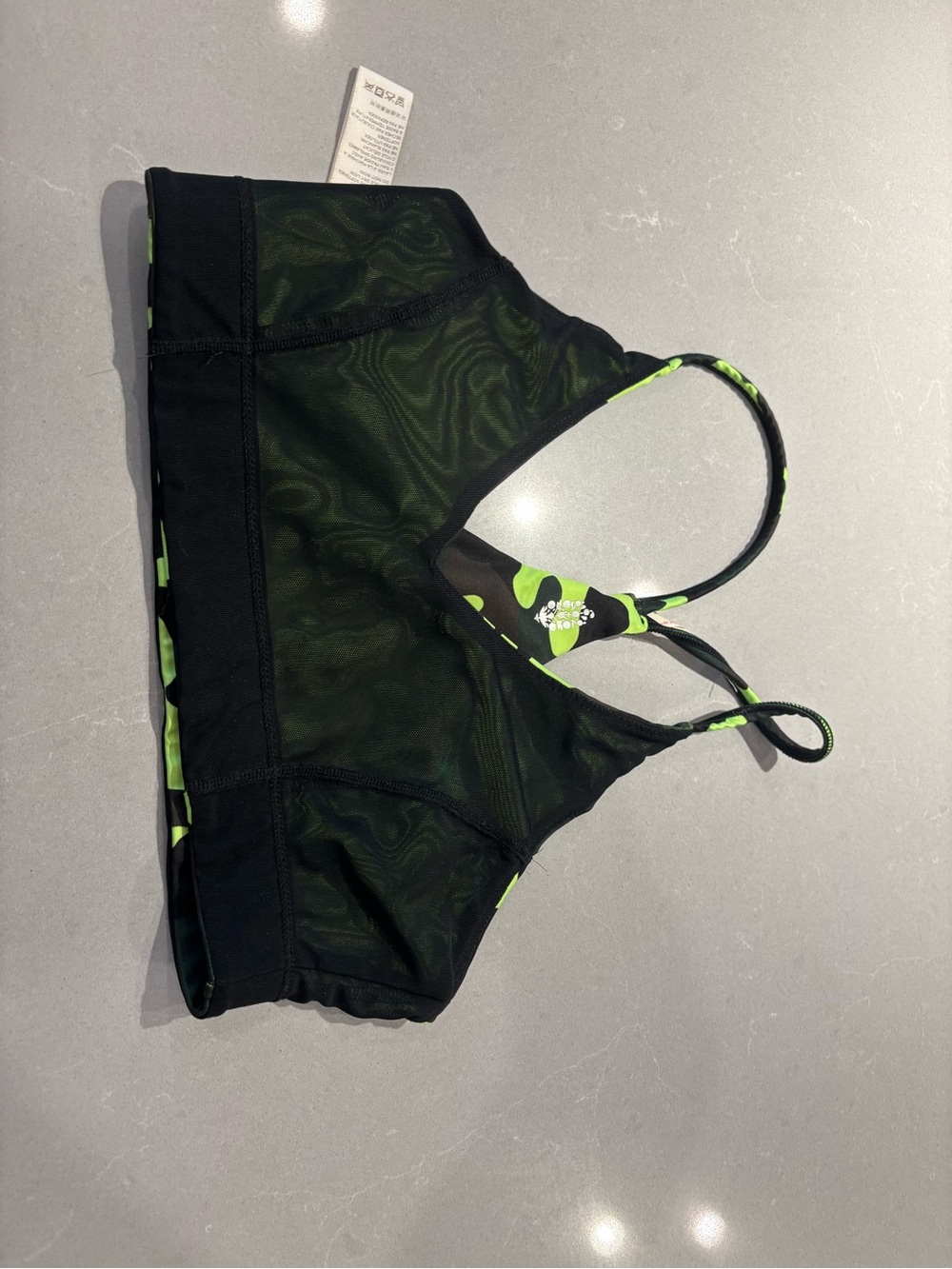 FP Movement by Free People Neon Green & Black Camo Sports Bra - Picture 4 of 4